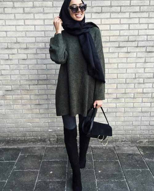 افكار ستريت ستايل شتوي للمحجبات 38