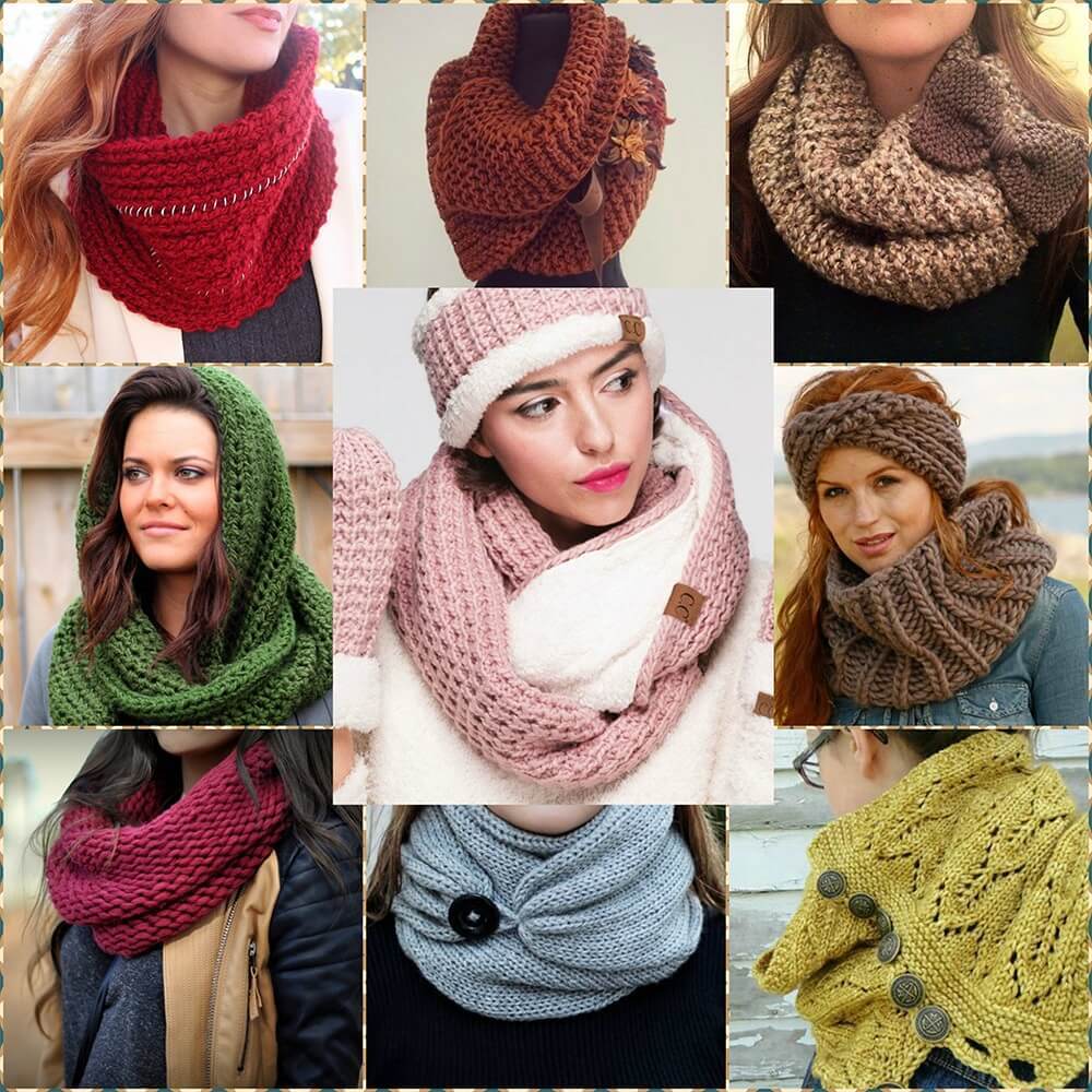 تشكيلة رائعة من الـ Infinity scarf لموضة الشتا..وازاي تعمليها بنفسك بطريقة سهلة
