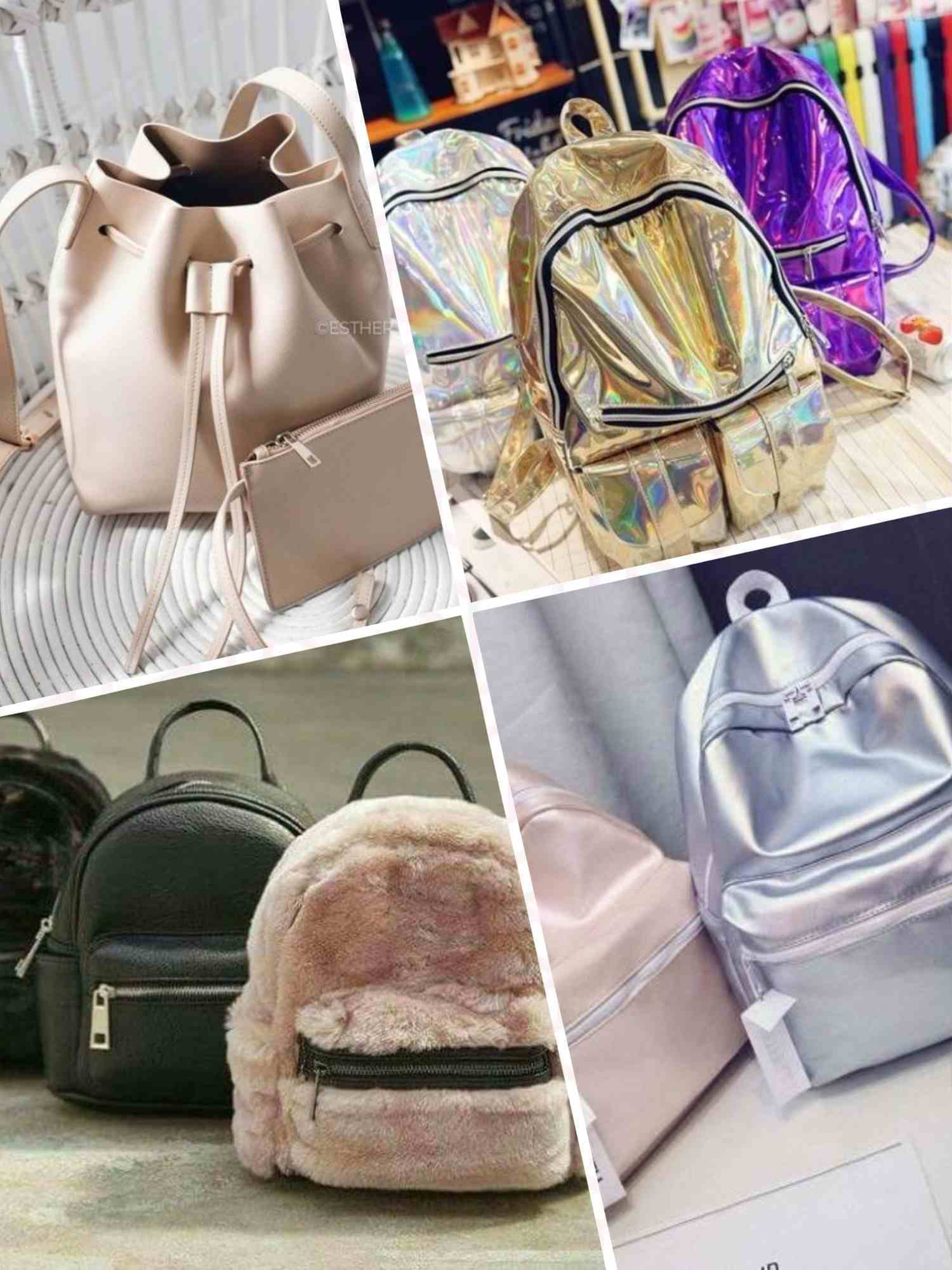 بالصور .. موضة شنط الضهر الجلد و القطيفة velvet and leather back bags