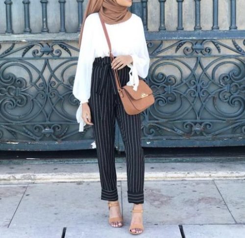 dressy pants مع الحجاب 14