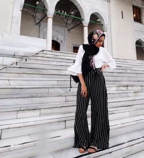 dressy pants مع الحجاب 8