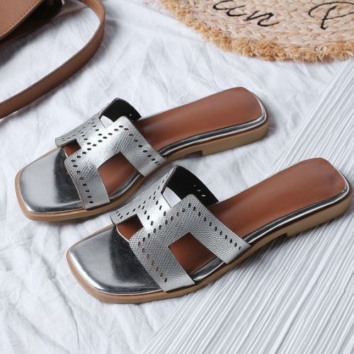tory burch silver slider