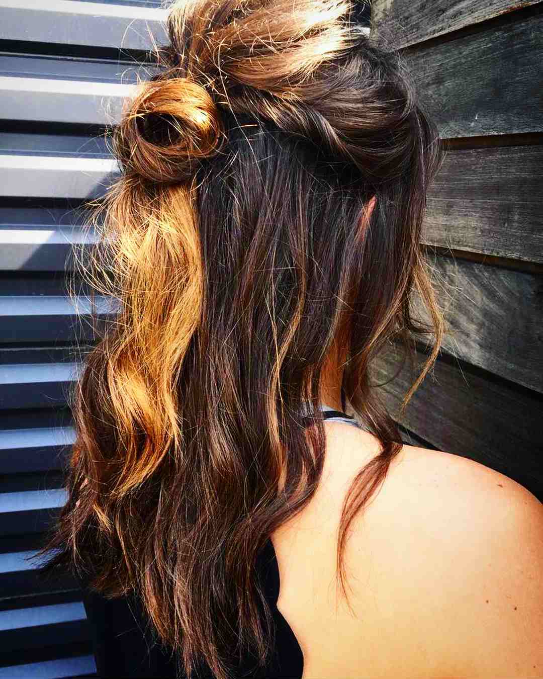 half up half down bun