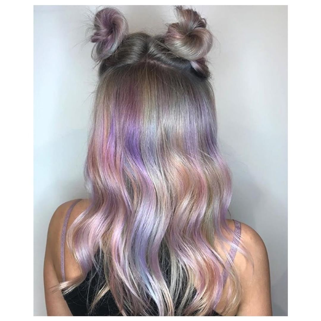 half up half down dobule bun