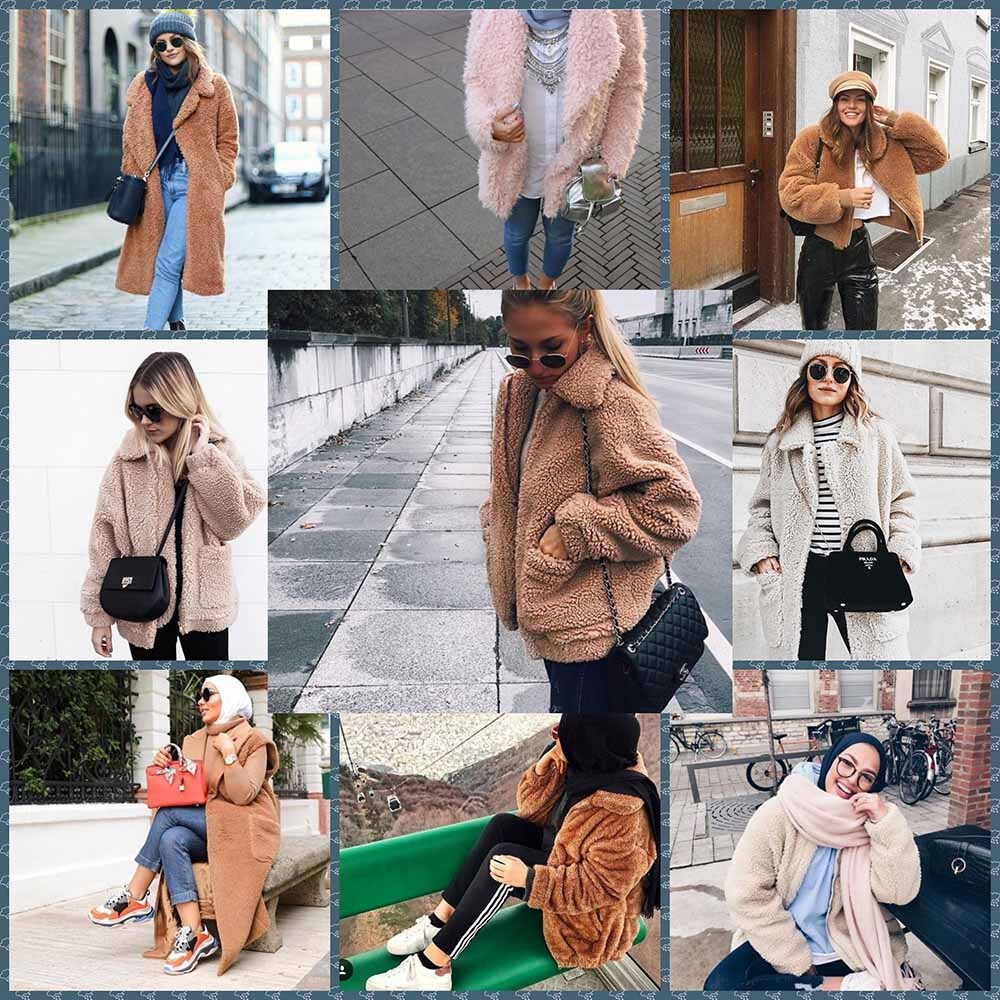 افكار ستايلات مختلفة لتنسيق ال Teddy bear coat