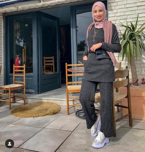 dark grey suit hijab