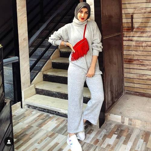 grey suit hijab