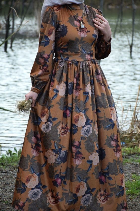 floral dresses للمحجبات 10