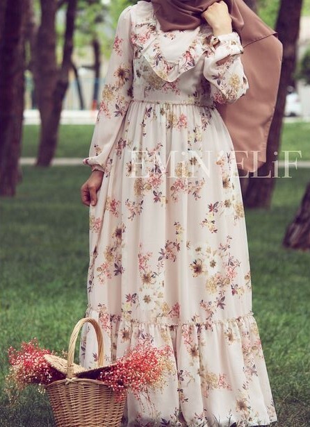 floral dresses للمحجبات 12