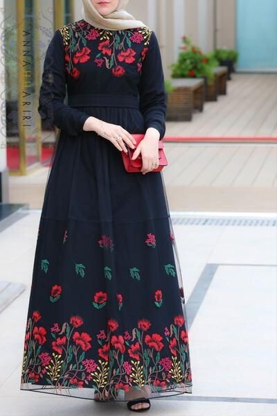 floral dresses للمحجبات 14