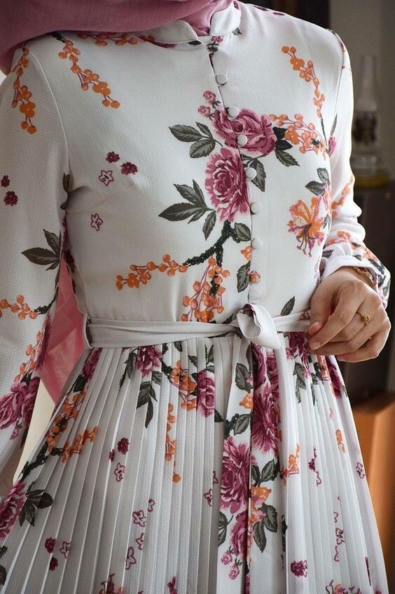 floral dresses للمحجبات 15