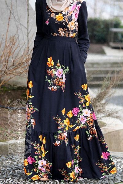 floral dresses للمحجبات 16