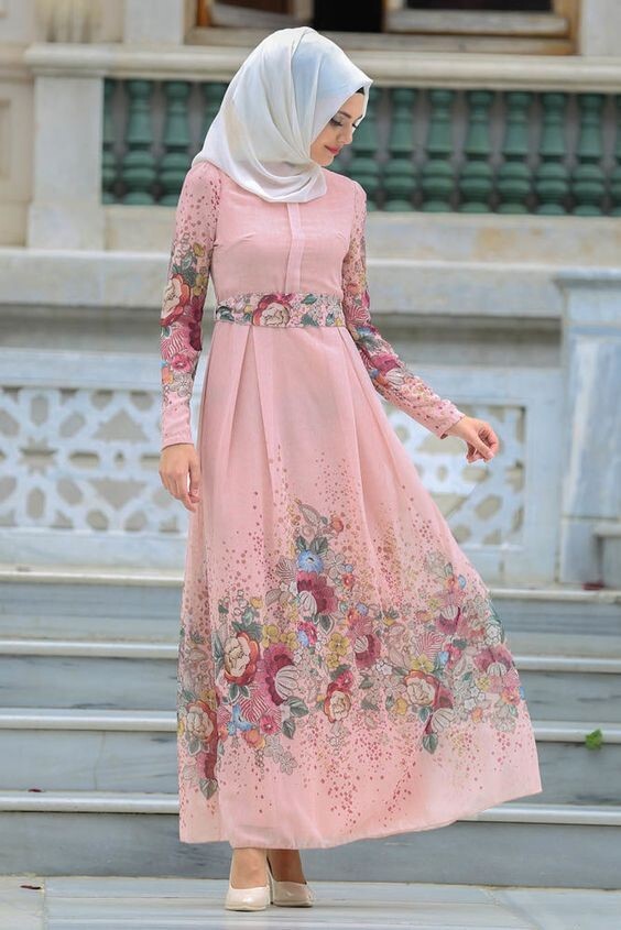 floral dresses للمحجبات 17
