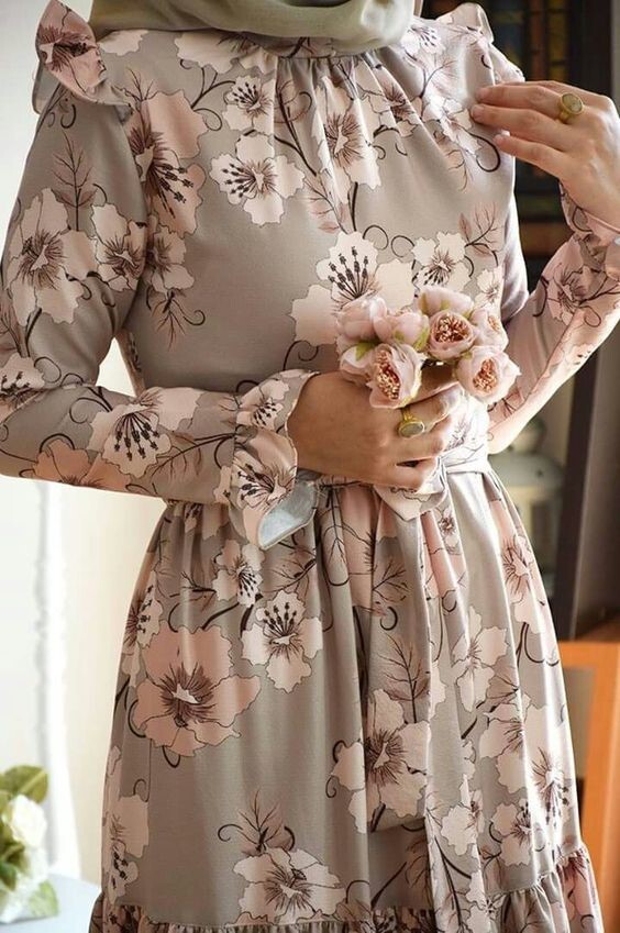 floral dresses للمحجبات 2