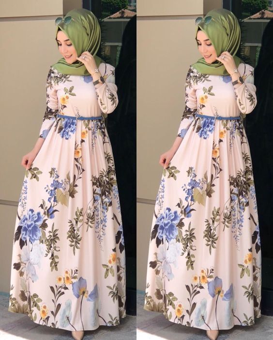 floral dresses للمحجبات 20
