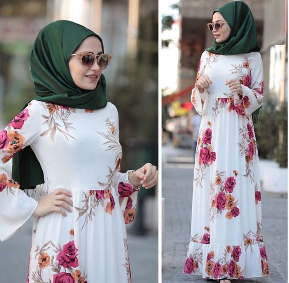 floral dresses للمحجبات 21