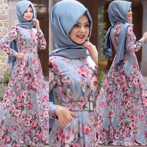 floral dresses للمحجبات 22