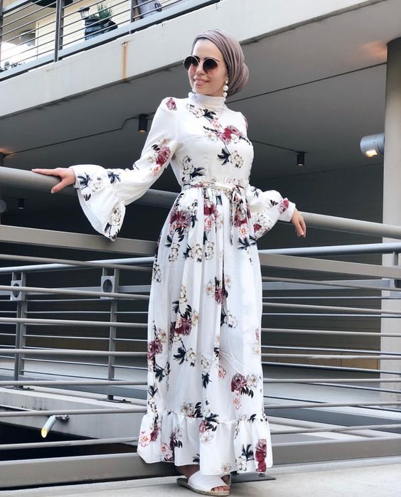 floral dresses للمحجبات 23