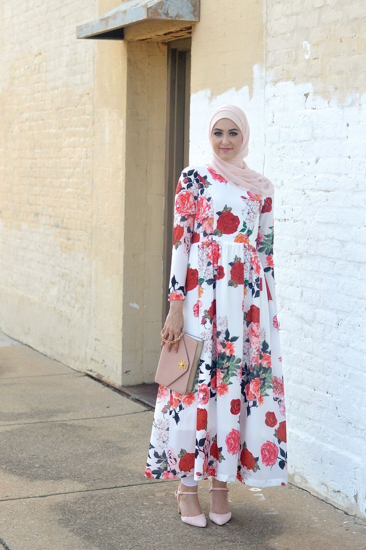 floral dresses للمحجبات 25