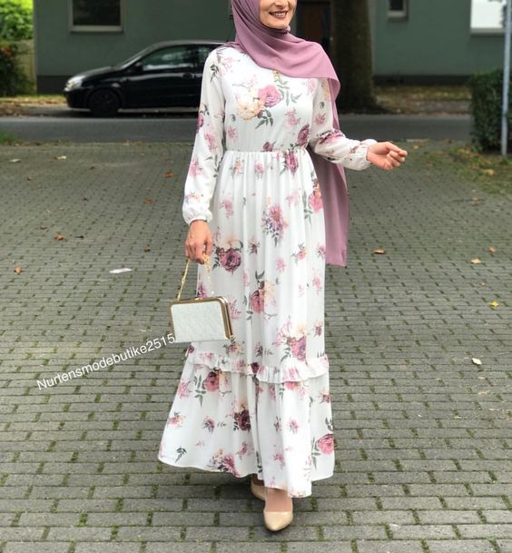 floral dresses للمحجبات 26