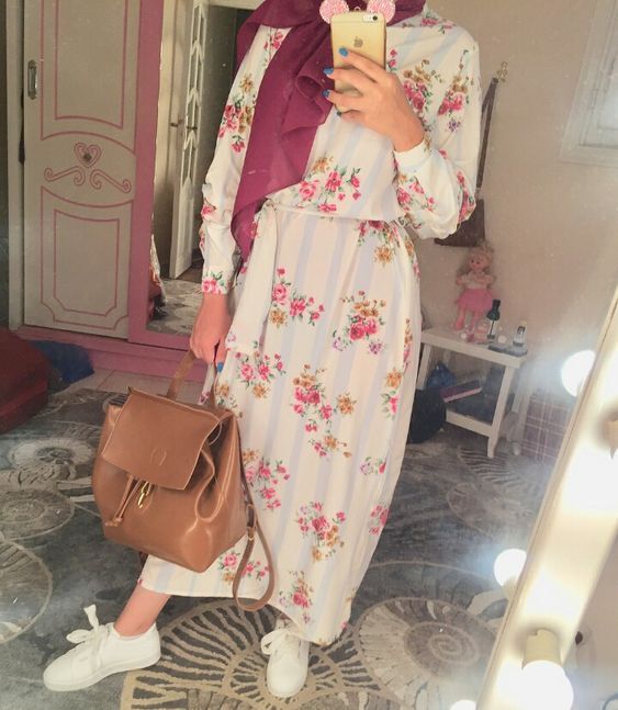 floral dresses للمحجبات 28