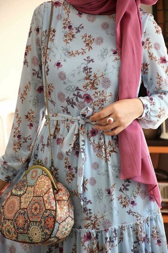 floral dresses للمحجبات 3