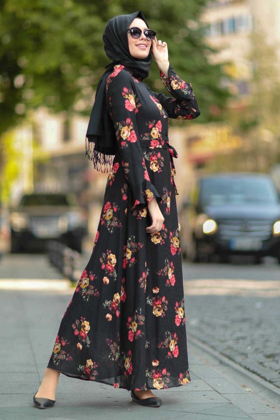 floral dresses للمحجبات 30