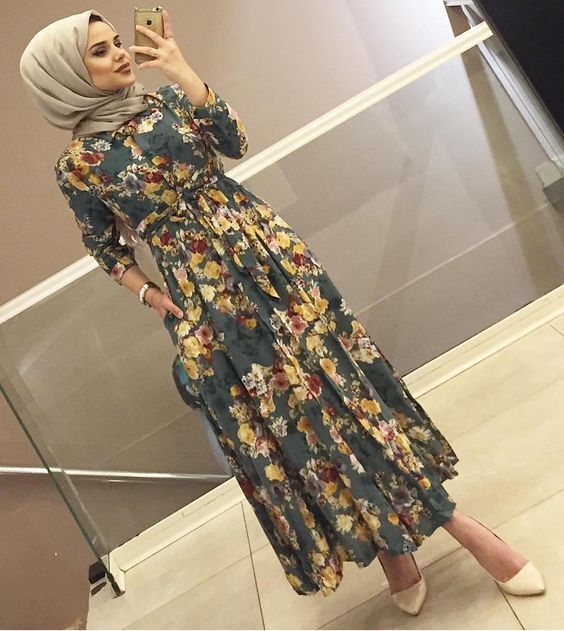 floral dresses للمحجبات 33
