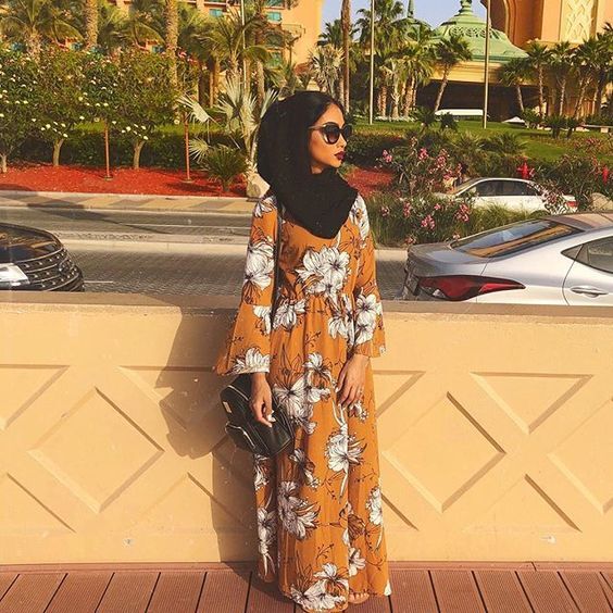 floral dresses للمحجبات 34
