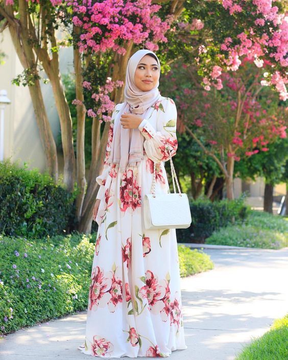 floral dresses للمحجبات 37
