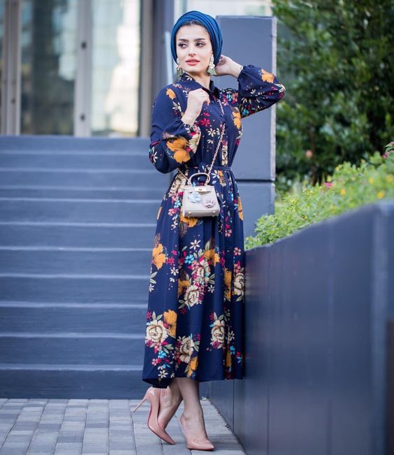 floral dresses للمحجبات 38