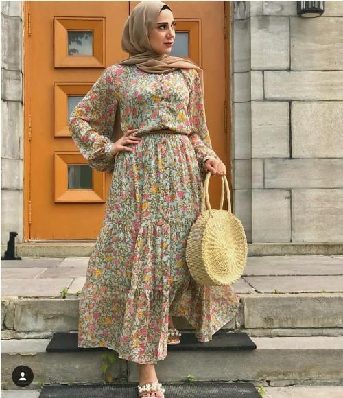 floral dresses للمحجبات 41