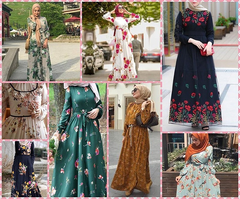 Floral dresses للمحجبات