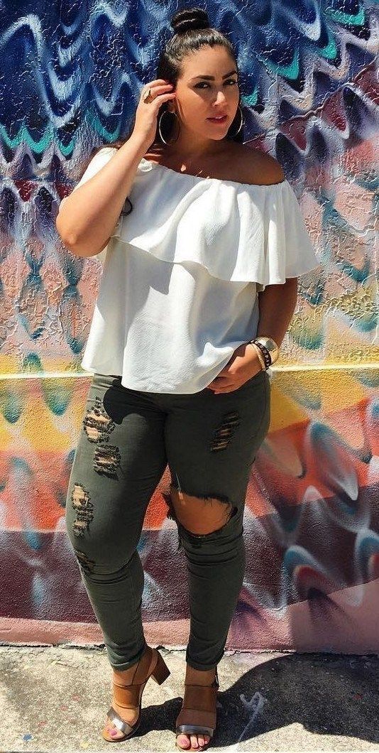 افكار لوك plus size للصيف 12
