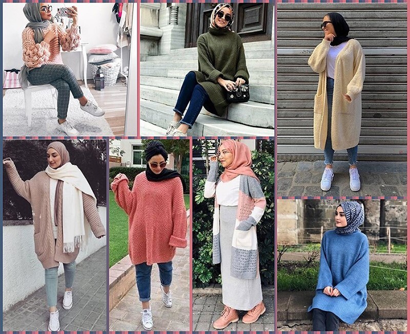 ستايلات للكارديجان والسويتر ال Chunky الطويل مع الحجاب