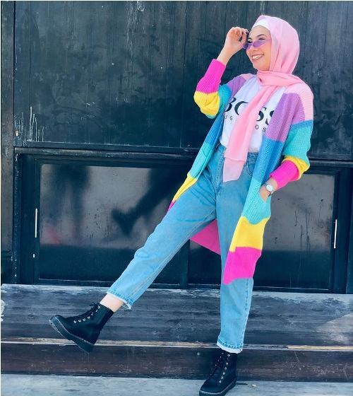 موضة المحجبات للشتاء بال candy colors 10