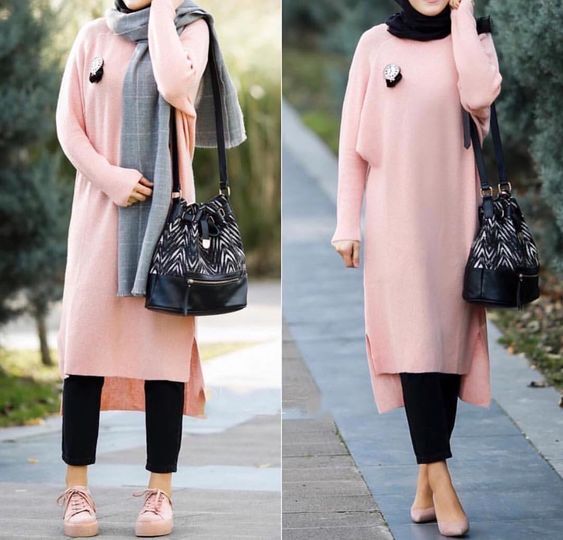 موضة المحجبات للشتاء بال candy colors 29