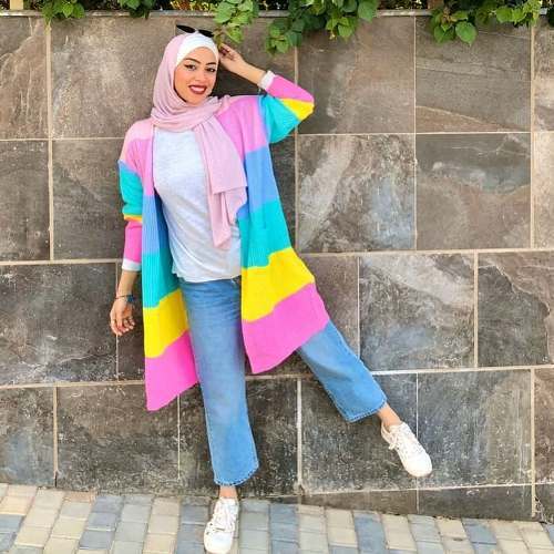 موضة المحجبات للشتاء بال candy colors 3