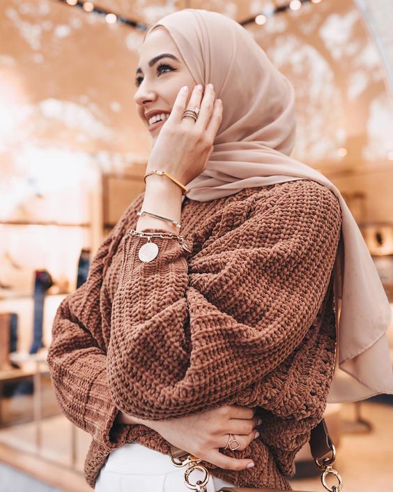 ستايلات محجبات باللون البني 21
