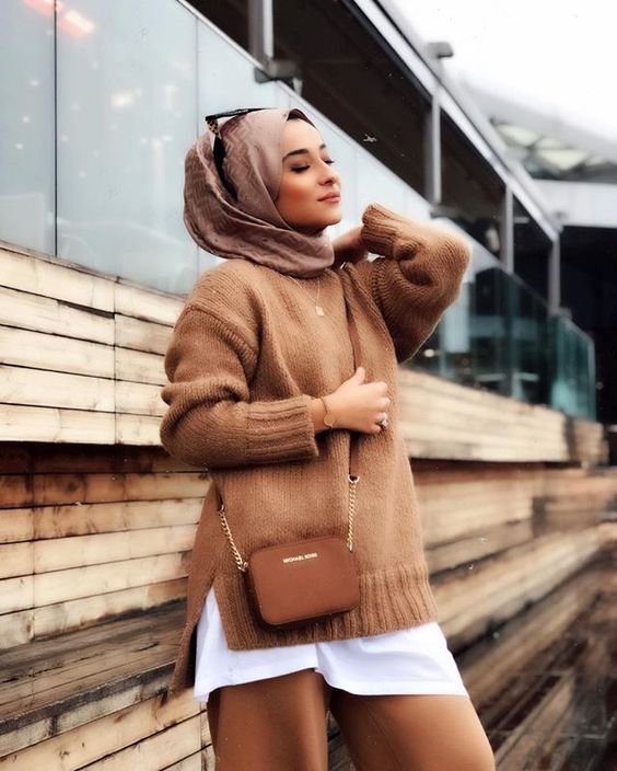 ستايلات محجبات باللون البني 27