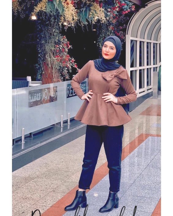 ستايلات محجبات باللون البني 33