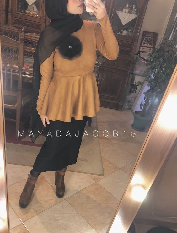 ستايلات محجبات باللون البني 34