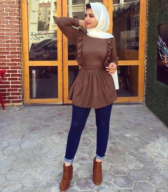 ستايلات محجبات باللون البني 36