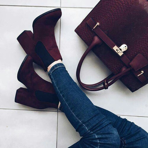 maroon boots