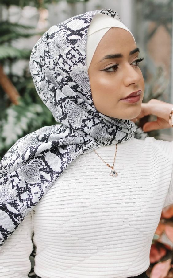 افكار ستايلات للحجاب المطبوع 15