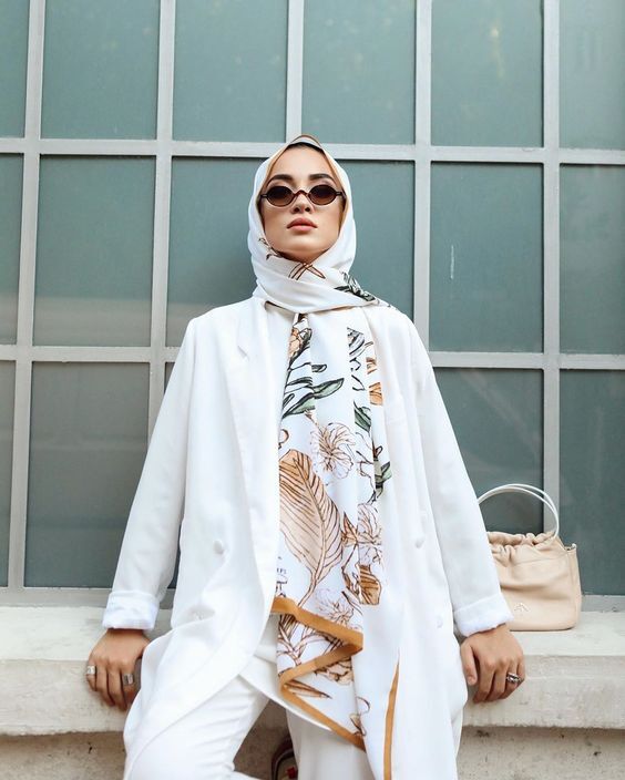 افكار ستايلات للحجاب المطبوع 4