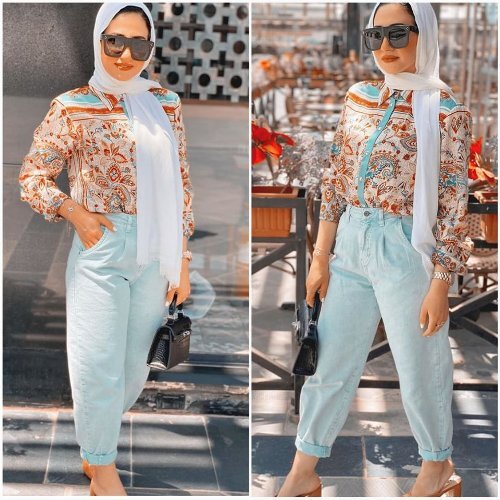 افكار لتنسيق ال Slouchy pants مع الحجاب