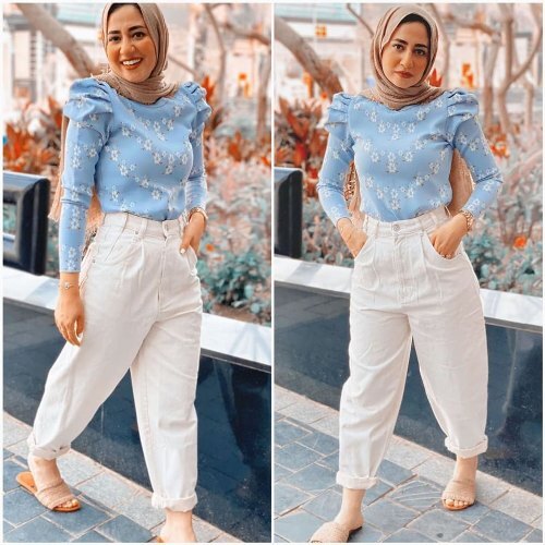 افكار لتنسيق ال slouchy pants مع الحجاب 15