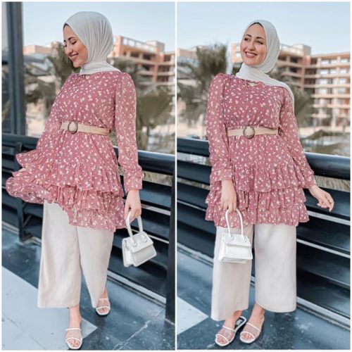 افكار لتنسيق ال slouchy pants مع الحجاب 17