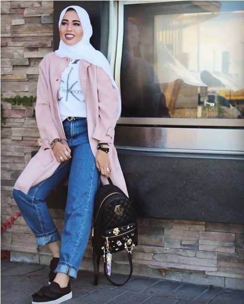 افكار لتنسيق ال slouchy pants مع الحجاب 19